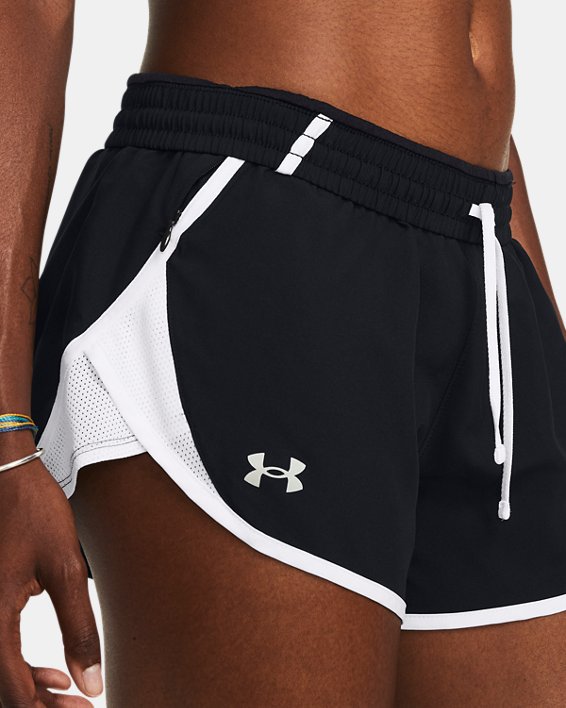 Women's UA Fly-By 3" Shorts in Black image number 3